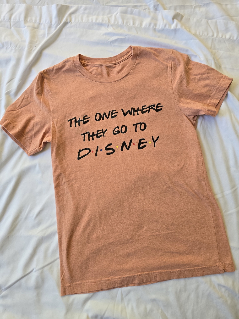 Coral Graphic Tee "The One Where They Go to Disney"